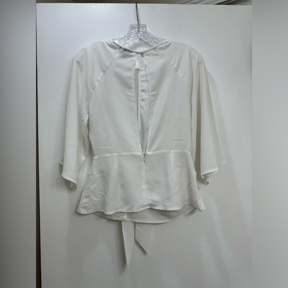 Topshop White Slouchy Knot Front Blouse - Picture 3 of 4